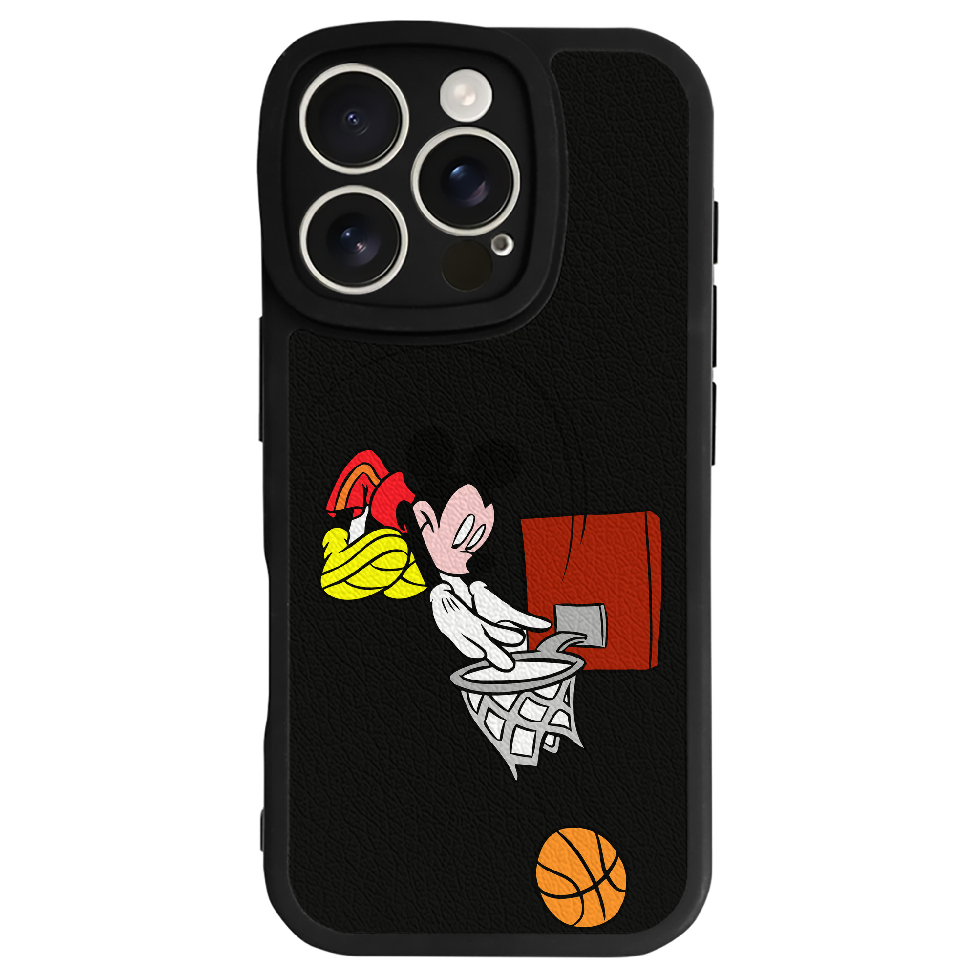 （画像用） ミッキーマウス Mickey Mouse 【iPhone 16シリーズ対応】シリコンスマホケース（レザー調） 材質：シリコン